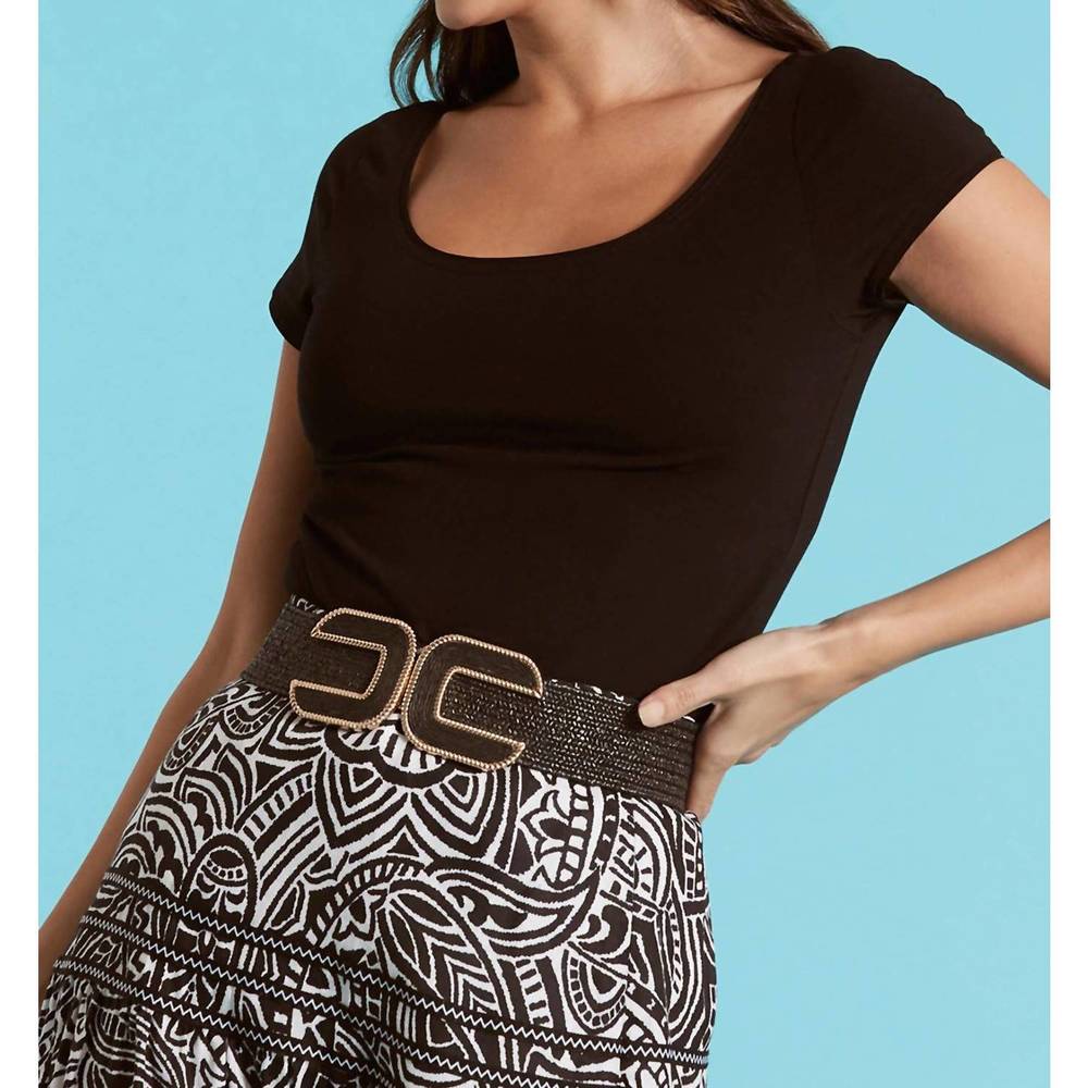 NEW TYLER BOE perry scoop neck tee top in black